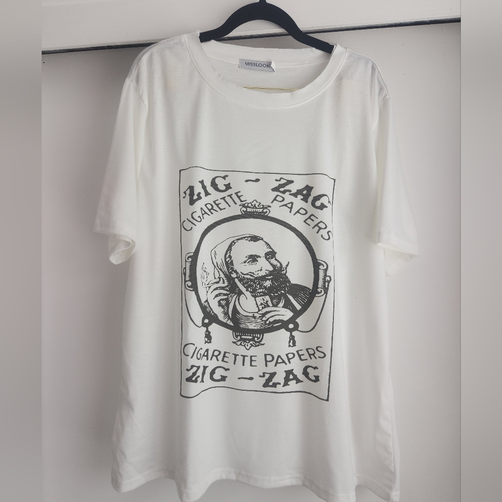 Zig Zag Papers White Graffc T Shirt Mens Ize XL